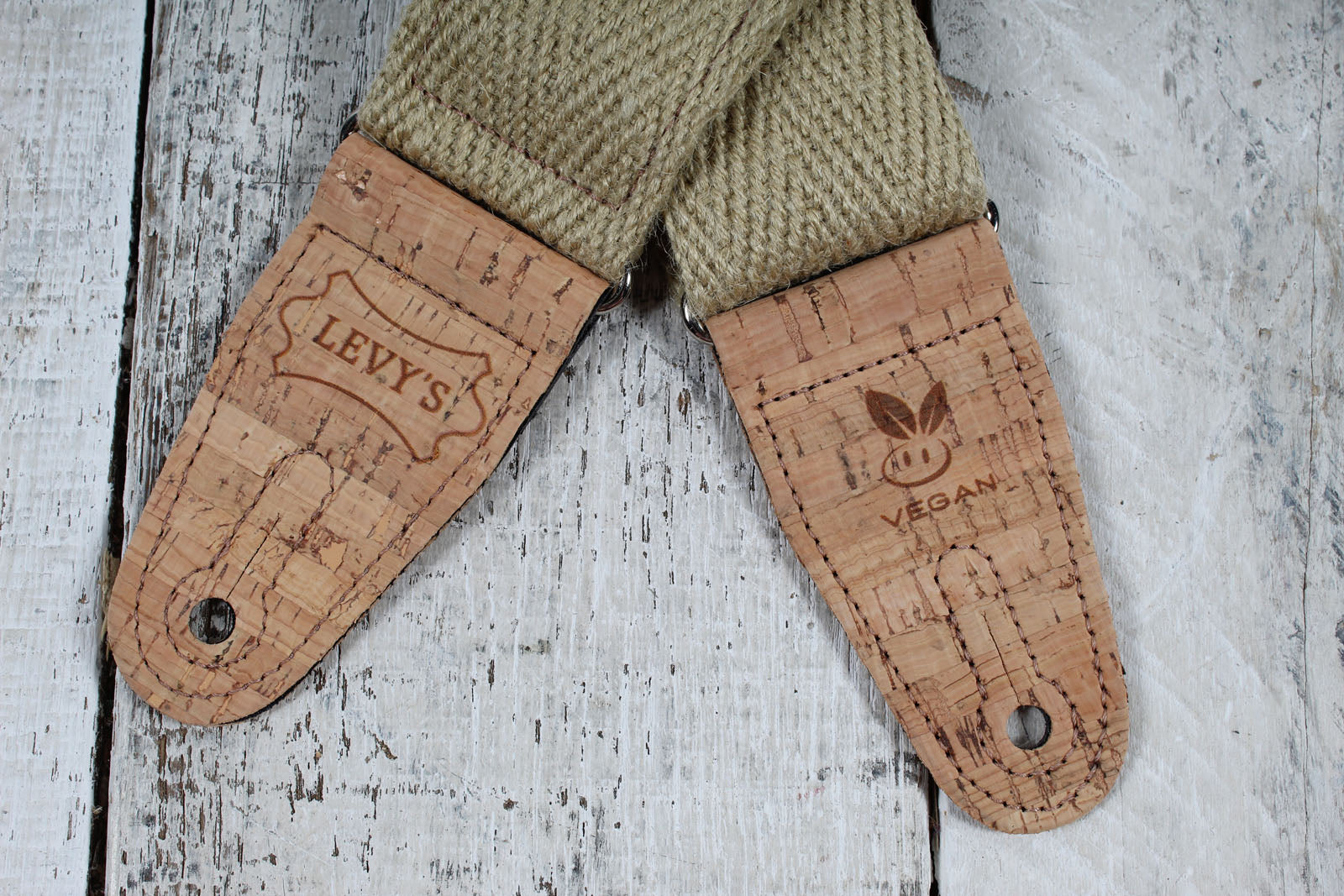 Levy's MH8P-NAT 2 Inch Hemp Vegan Guitar Strap Made From Natural Hemp Webbing