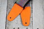 Levy's MP2OI-003 Orange Sonic Boom Optical Illusion Print Guitar Strap with Orange Leather Ends