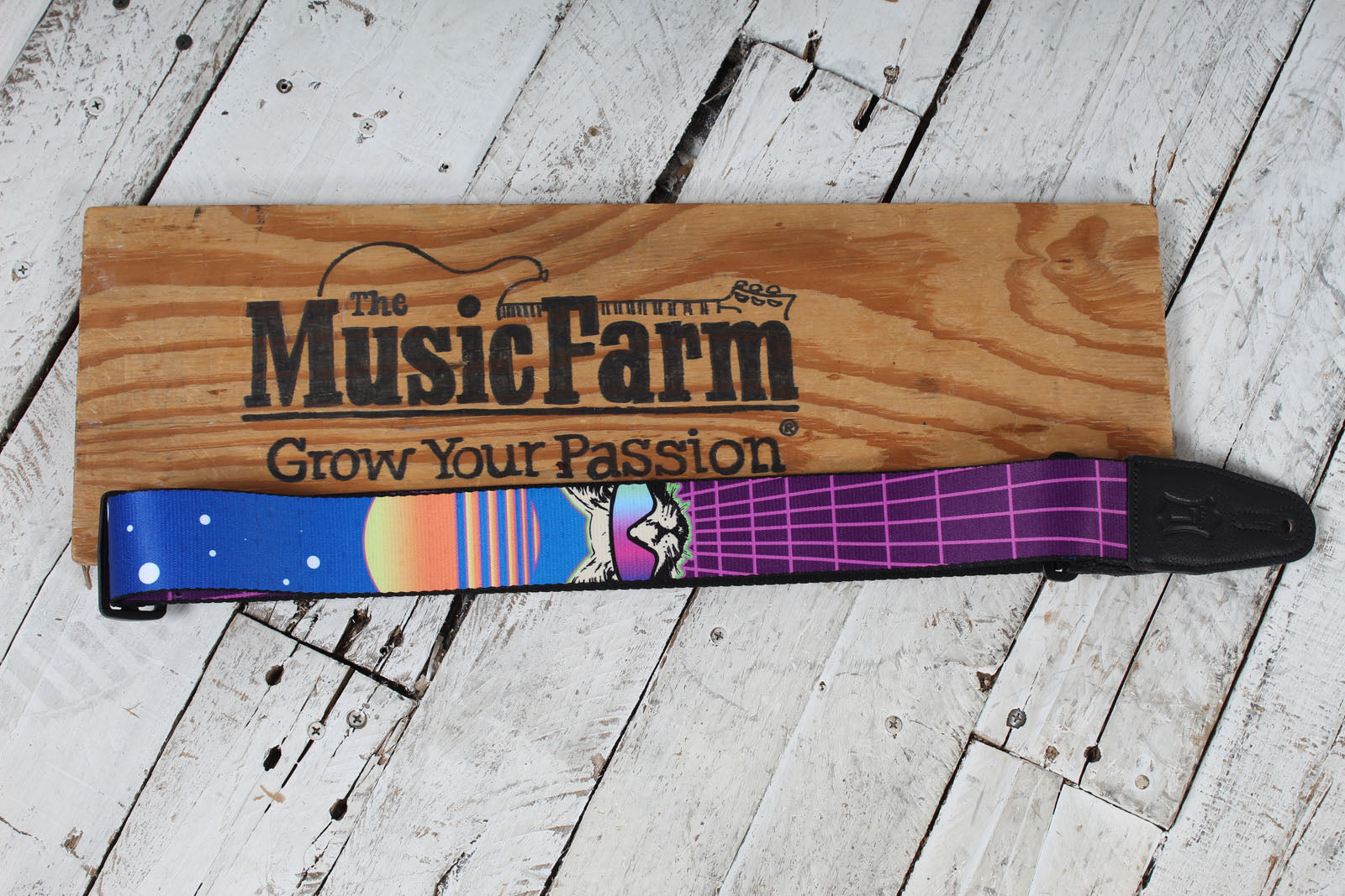 Levys MPD2-119 2 Inch Wide Polyester Guitar Strap with Cyber Cat Motif