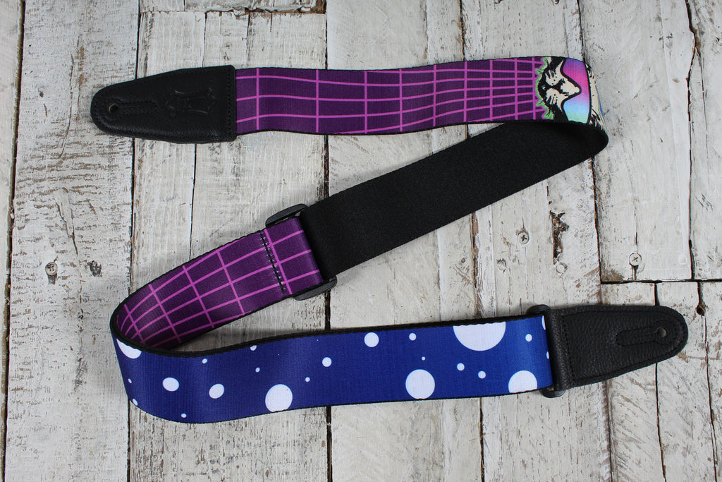 Levys MPD2-119 2 Inch Wide Polyester Guitar Strap with Cyber Cat Motif