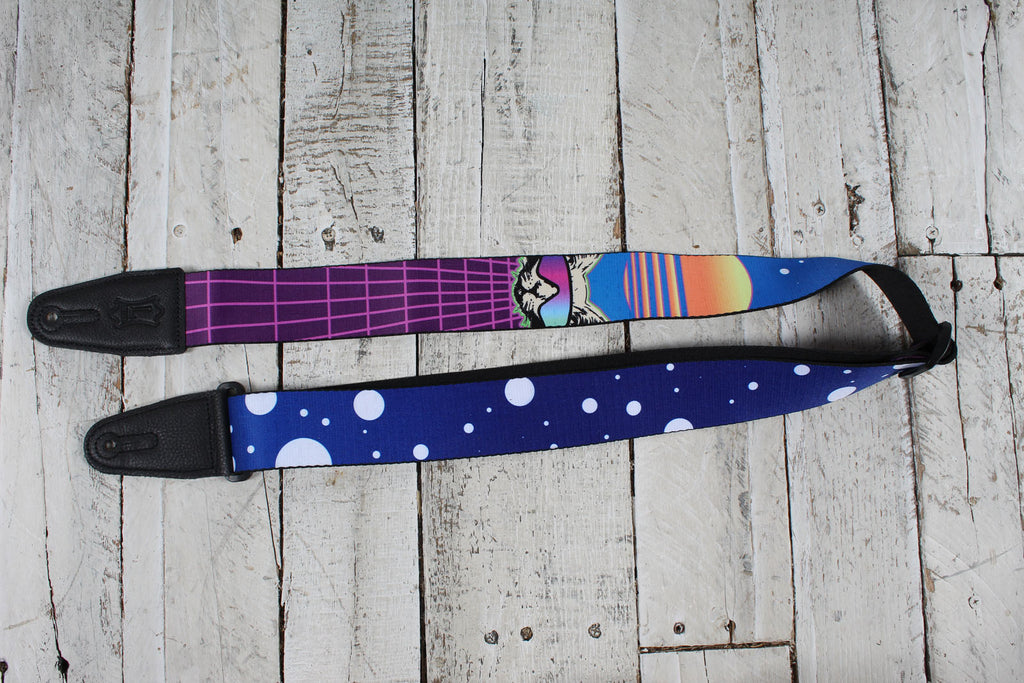 Levys MPD2-119 2 Inch Wide Polyester Guitar Strap with Cyber Cat Motif