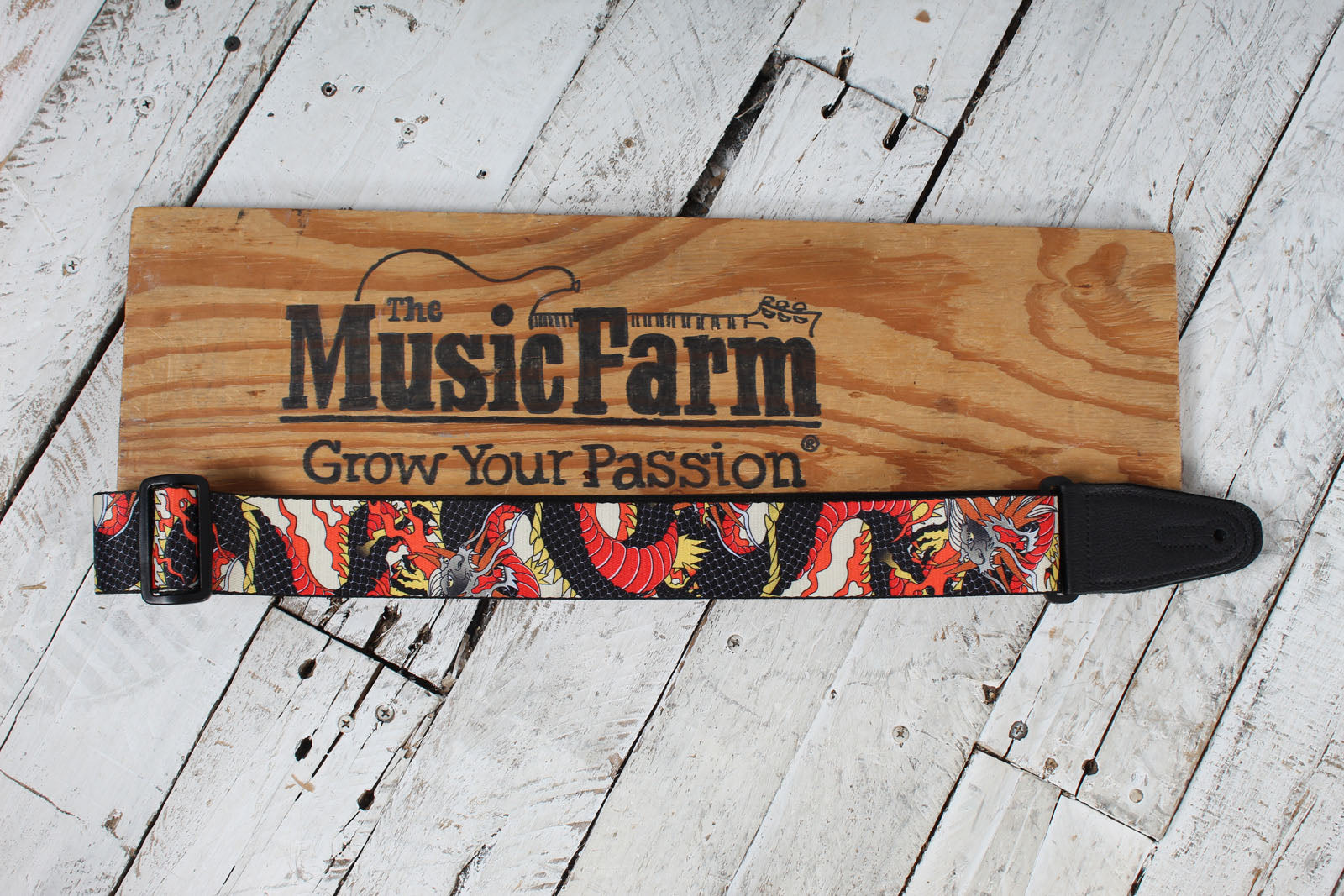 Levys MPD2-123  2 Inch Wide Polyester Guitar Strap with Japanese Traditional Dragon Motif