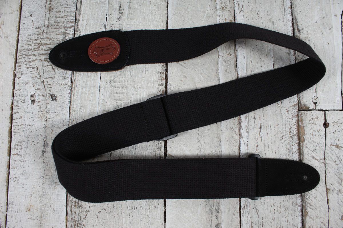 Levy's MSSC8-BLK Signature Series 2 Inch Wide Cotton Guitar Strap with Suede Ends