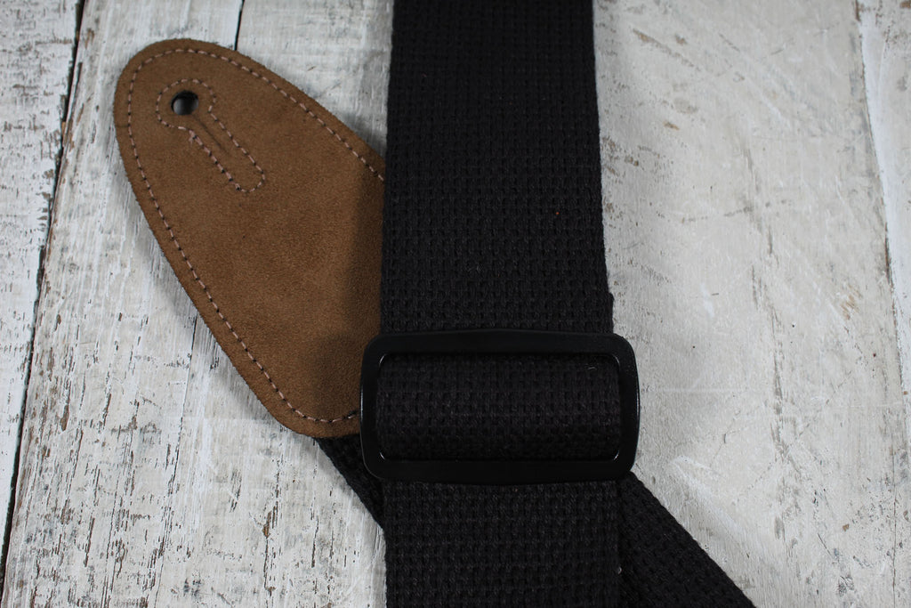 Levy's MSSC8-BLK Signature Series 2 Inch Wide Cotton Guitar Strap with Suede Ends