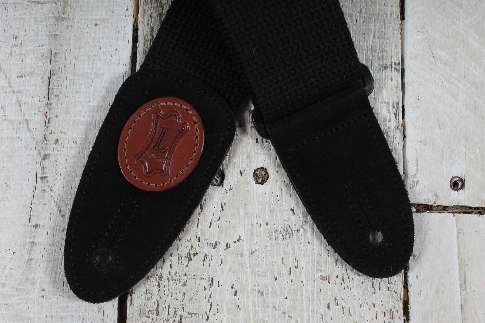 Levy's MSSC8-BLK Signature Series 2 Inch Wide Cotton Guitar Strap with Suede Ends