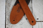 Levys M4FV-DBR  2.5 Inch Wide Flowering Vine Series Brown Leather Guitar Strap