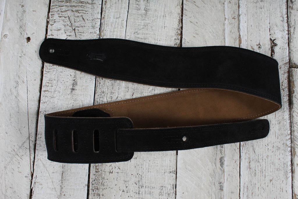 Levys MS26-BLK 2.5 Inch Wide Suede Leather Guitar Strap Black
