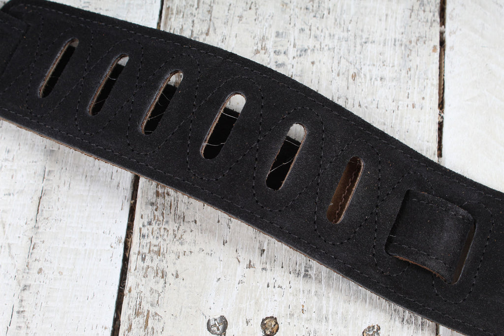 Levys MS26-BLK 2.5 Inch Wide Suede Leather Guitar Strap Black