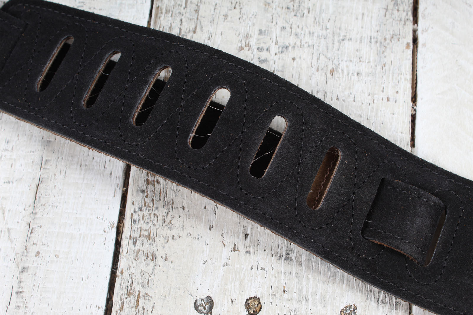 Levys MS26-BLK 2.5 Inch Wide Suede Leather Guitar Strap Black