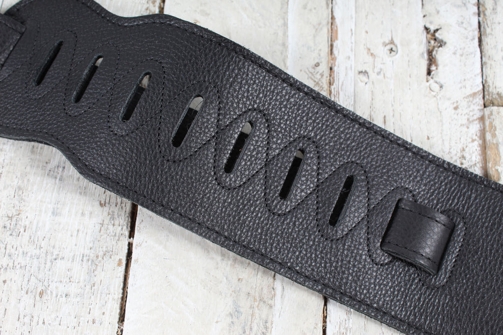 Levy's MSS2-4-BLK Signature Series 4.5 Inch Wide Garment Leather Guitar Strap