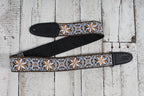 Levy's M8HT-13 2 Inch Jacquard Woven Guitar Strap Vintage Hootenanny Gold Floral