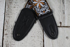 Levy's M8HT-13 2 Inch Jacquard Woven Guitar Strap Vintage Hootenanny Gold Floral