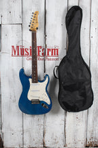Jay Turser Strat Style Electric Guitar Cobalt Blue Finish with Gig Bag