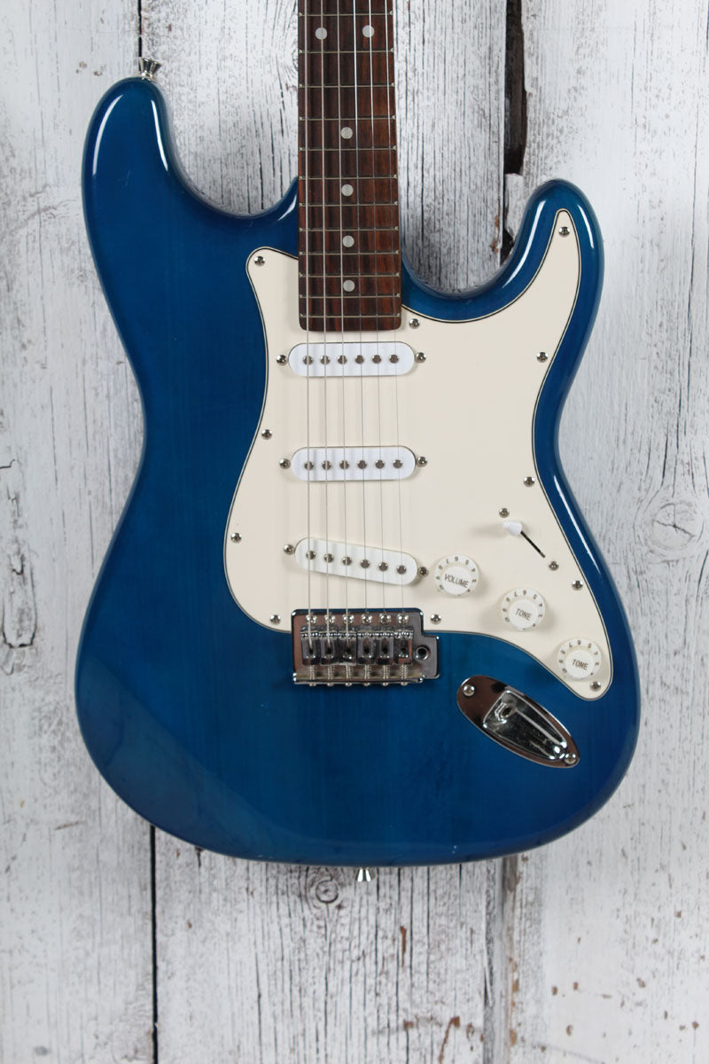 Jay Turser Strat Style Electric Guitar Cobalt Blue Finish with Gig Bag Main image
