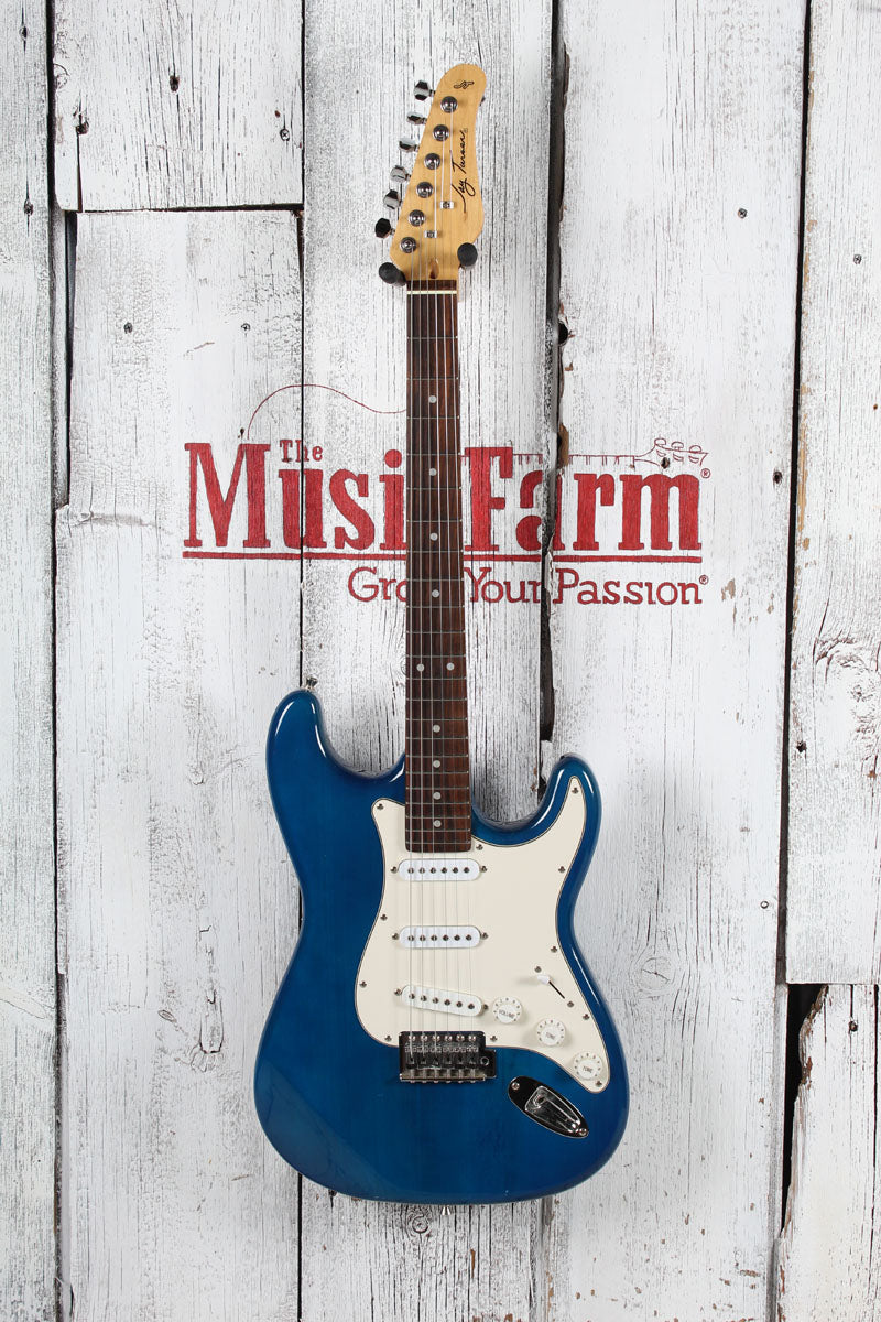 Jay Turser Strat Style Electric Guitar Cobalt Blue Finish with Gig Bag