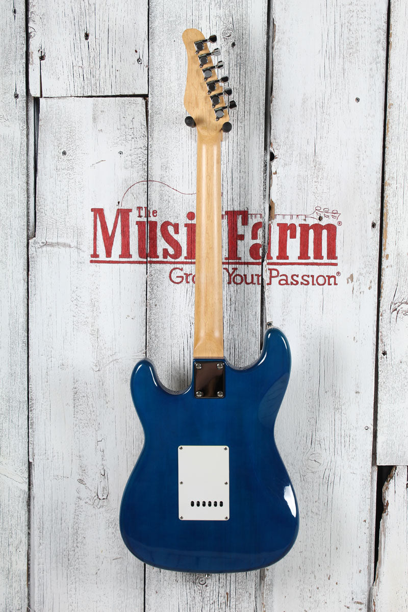 Jay Turser Strat Style Electric Guitar Cobalt Blue Finish with Gig Bag