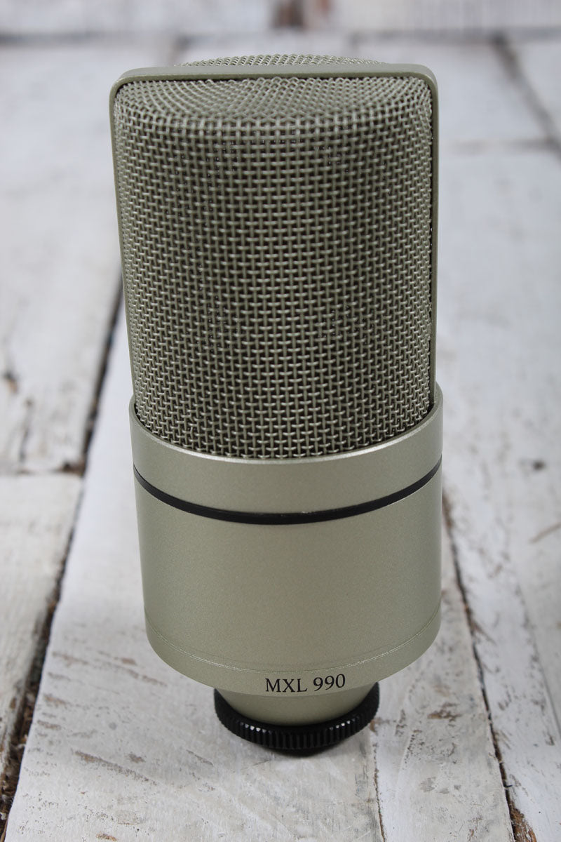 MXL 990 Studio Pressure Gradient Condenser Microphone Champagne Finish with Case and Shock Mount
