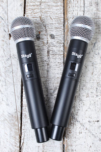 Stagg AS12B Active Speaker 12 Inch 2 Way Powered Speaker with 2 UHF Microphones and Bluetooth