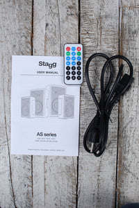 Stagg AS12B Active Speaker 12 Inch 2 Way Powered Speaker with 2 UHF Microphones and Bluetooth