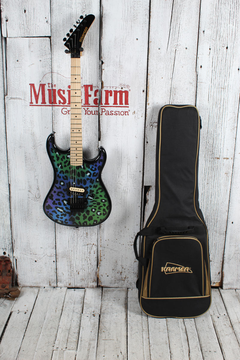 Kramer Beretta "Feral Cat" Electric Guitar Rainbow Leopard with Gig Bag