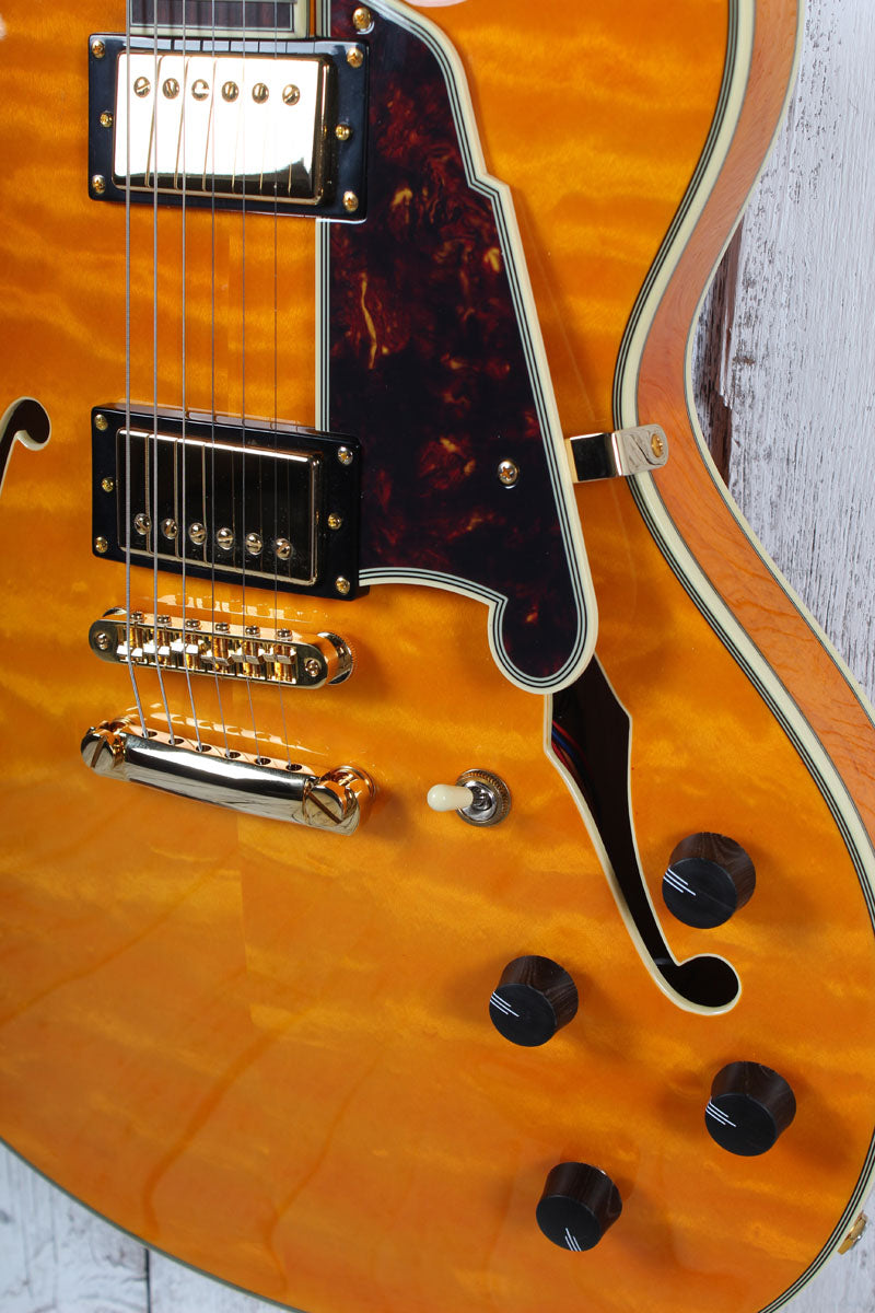 D'Angelico Excel DC XT Semi-Hollow Body Electric Guitar Vintage Natural w Case