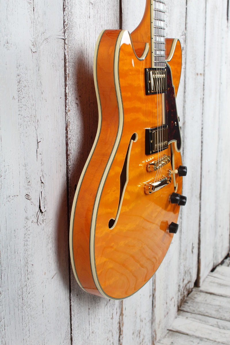 D'Angelico Excel DC XT Semi-Hollow Body Electric Guitar Vintage Natural w Case