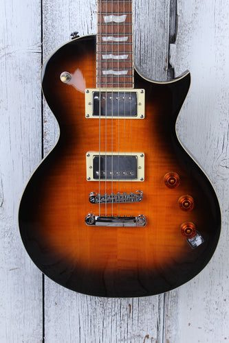 ESP LTD EC Series EC-256FM Electric Guitar Flame Maple Top Dark Brown Sunburst