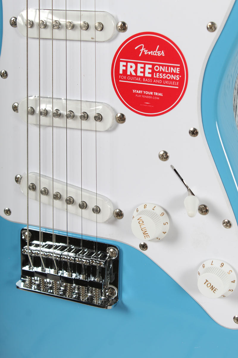 Squier Mini Stratocaster Solid Body Electric Guitar California Blue Finish