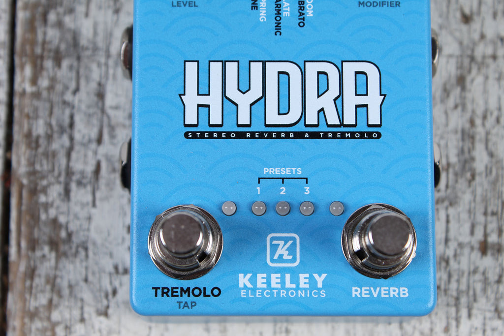 Keeley Hydra Stereo Reverb and Tremolo Pedal Electric Guitar Effects Pedal