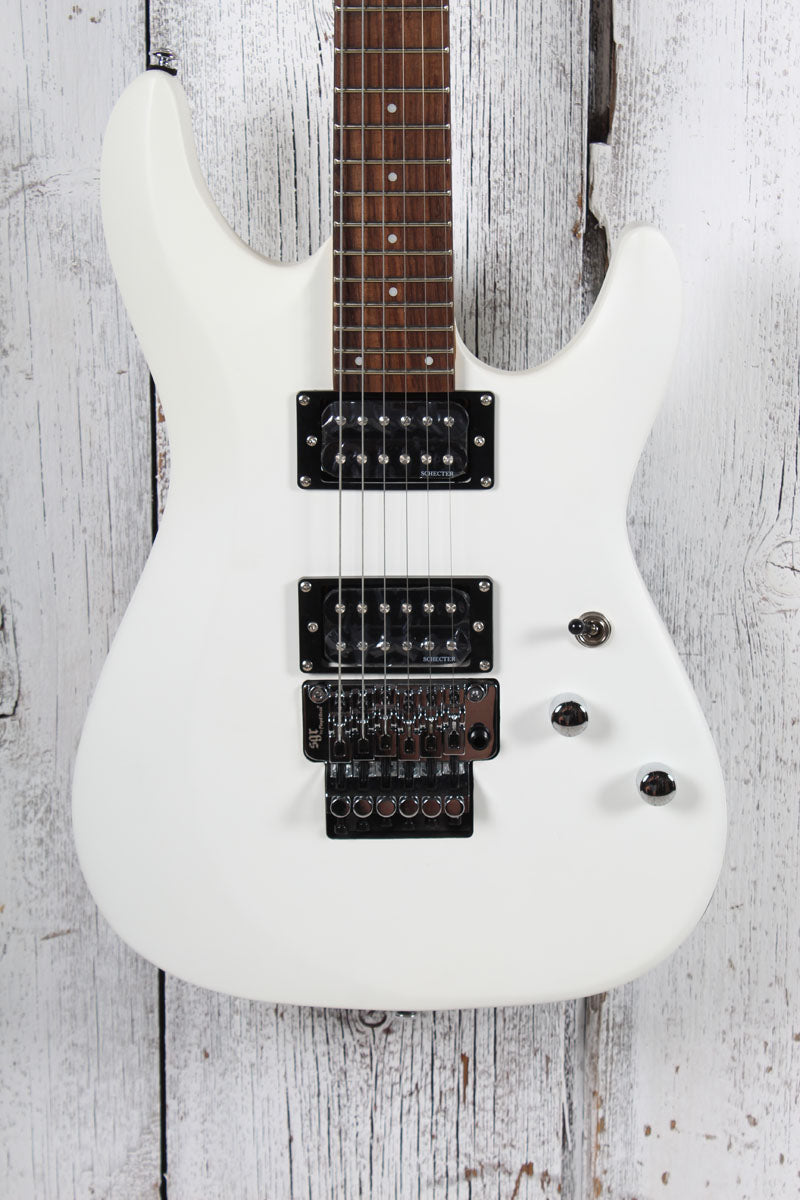 Schecter C-6 Deluxe Solid Body Electric Guitar Satin White Finish Main image