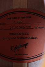 Load image into Gallery viewer, Epiphone J-200 Super Jumbo Acoustic Electric Guitar Aged Antique Natural Gloss