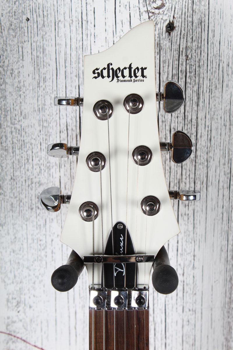 Schecter C-6 Deluxe Solid Body Electric Guitar Satin White Finish