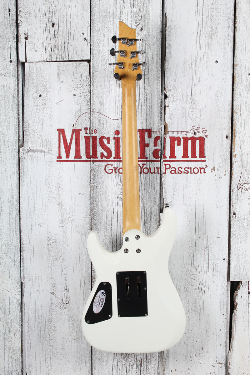 Schecter C-6 Deluxe Solid Body Electric Guitar Satin White Finish