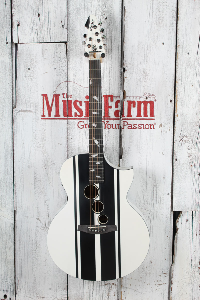 Schecter DJ Ashba Acoustic Electric Guitar Solid Spruce Top Satin White Finish Secondary image