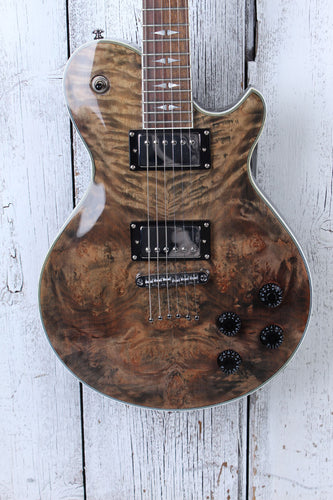 Michael Kelly Patriot Decree Electric Guitar Flame to Burl Maple with Case