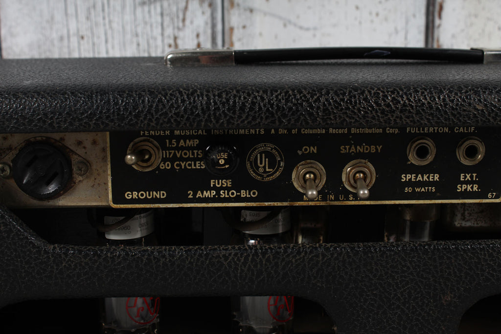 Fender Vintage 1965 Bassman Guitar Amplifier Head with Bandmaster 2 x 12 Cabinet