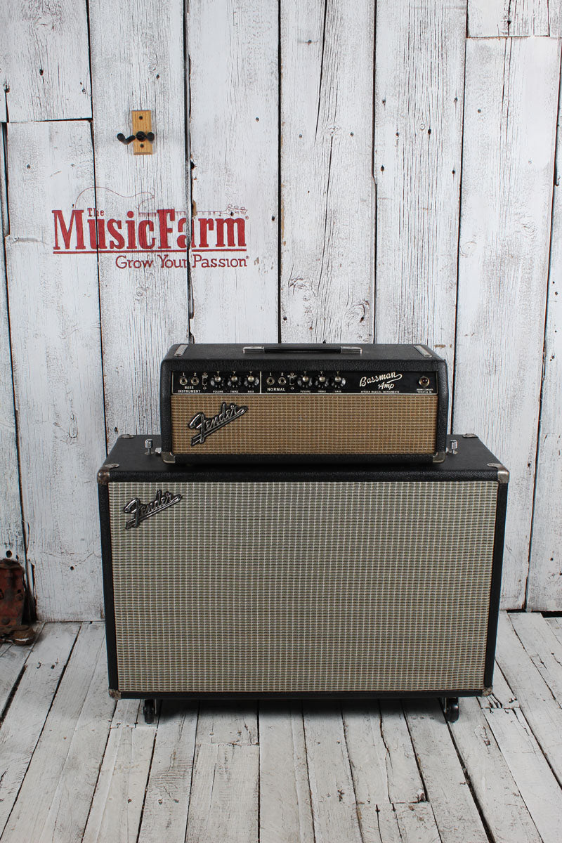 Fender Vintage 1965 Bassman Guitar Amplifier Head with Bandmaster 2 x 12 Cabinet
