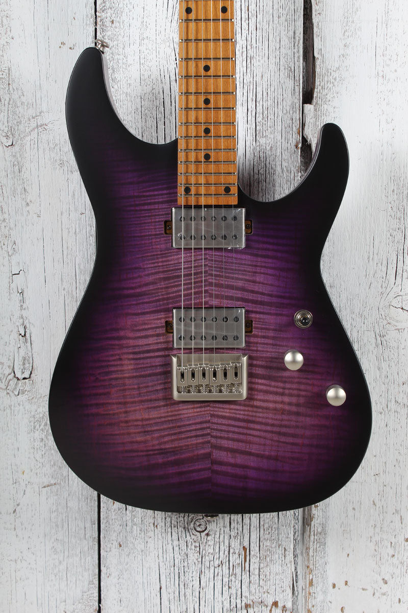 Schecter C-1 Standard Plus Electric Guitar Flame Maple Transparent Purple Burst Main image