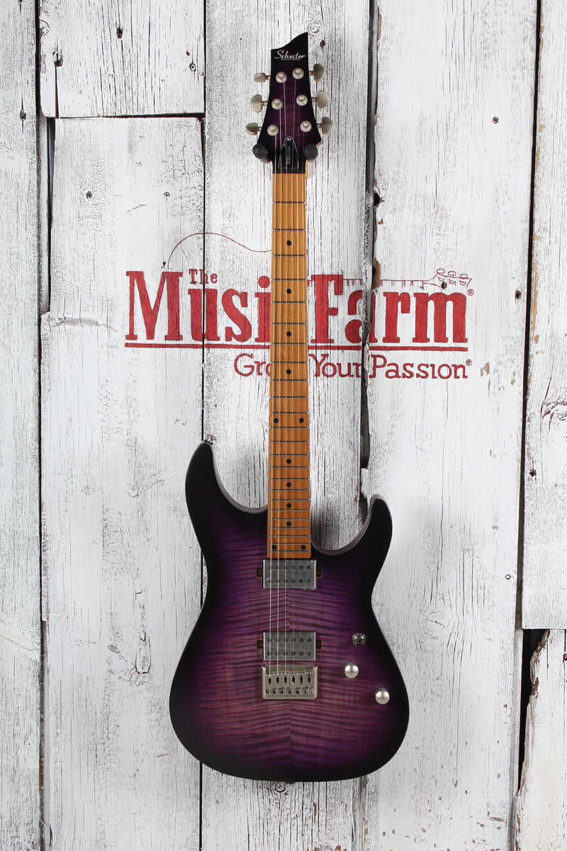 Schecter C-1 Standard Plus Electric Guitar Flame Maple Transparent Purple Burst