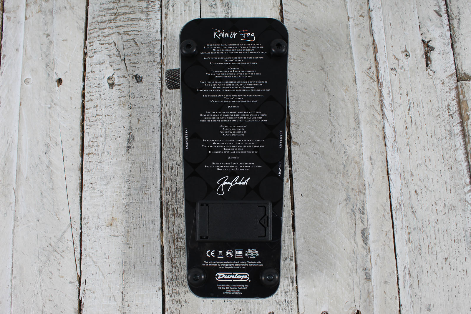 Dunlop Jerry Cantrell Rainier Fog Cry Baby Wah Electric Guitar Effects Pedal