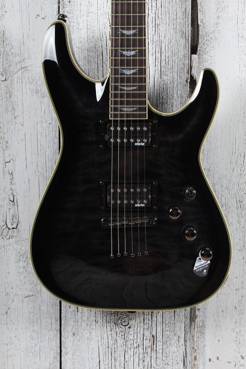 Schecter Omen Extreme-6 Electric Guitar Quilt Maple Top See-Thru Black