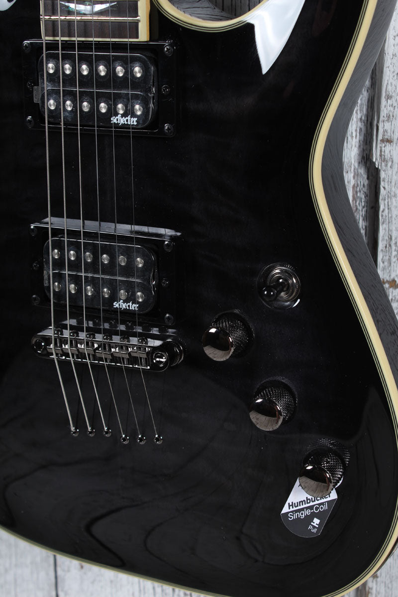 Schecter Omen Extreme-6 Electric Guitar Quilt Maple Top See-Thru Black