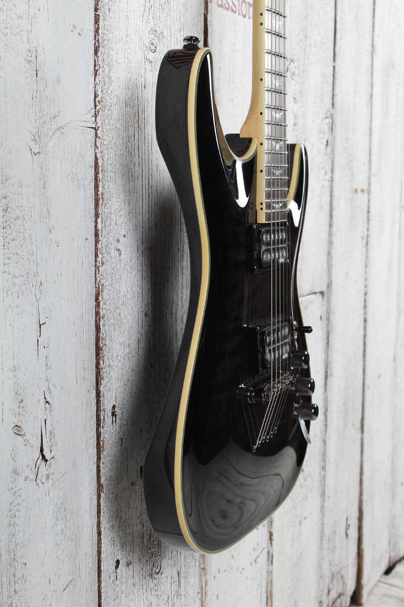 Schecter Omen Extreme-6 Electric Guitar Quilt Maple Top See-Thru Black
