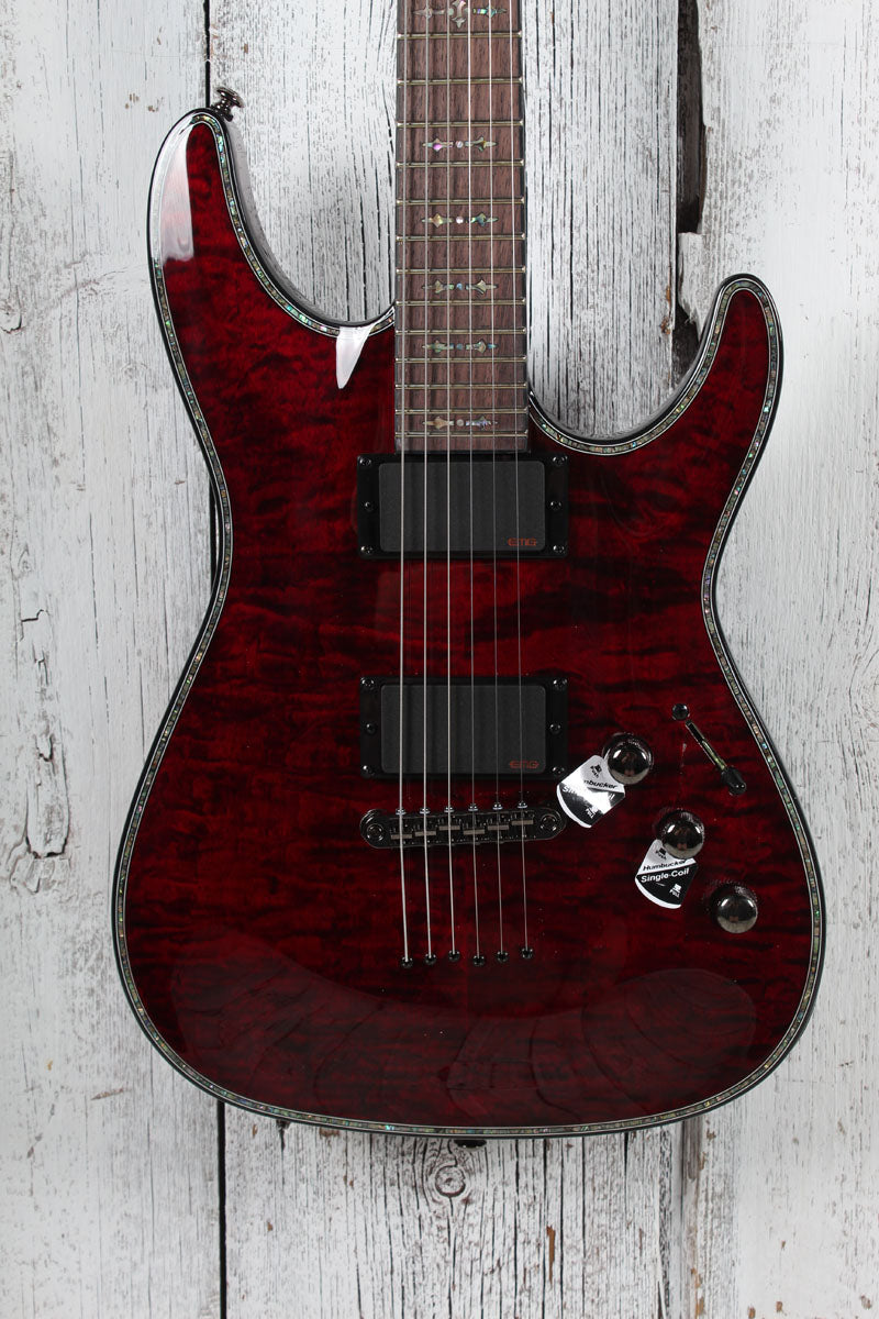 Schecter Hellraiser C-1 Electric Guitar Quilt Maple Top Black Cherry Finish