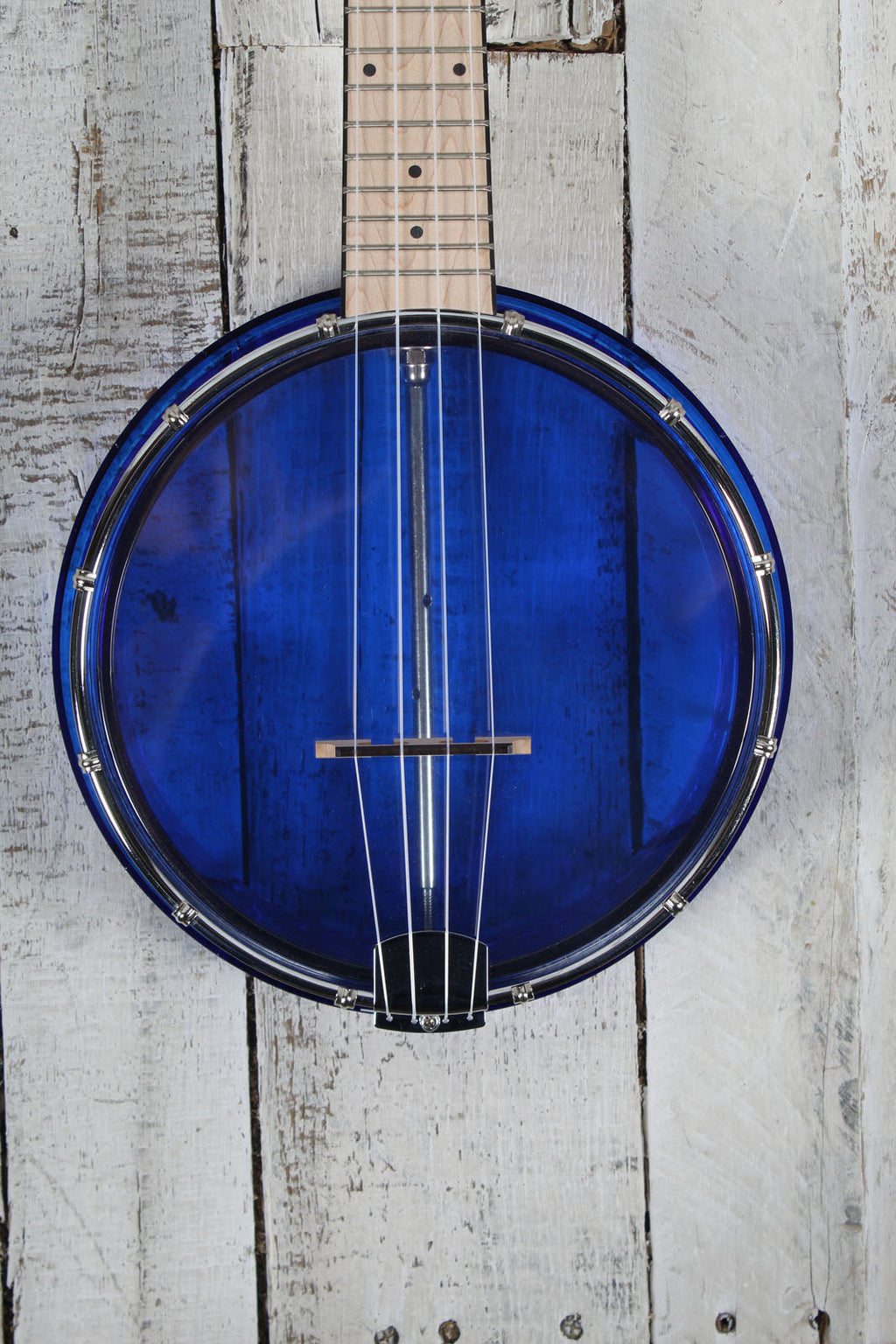 Gold Tone Little Gem Sapphire See-Through Banjo Ukulele Banjolele with Gig Bag