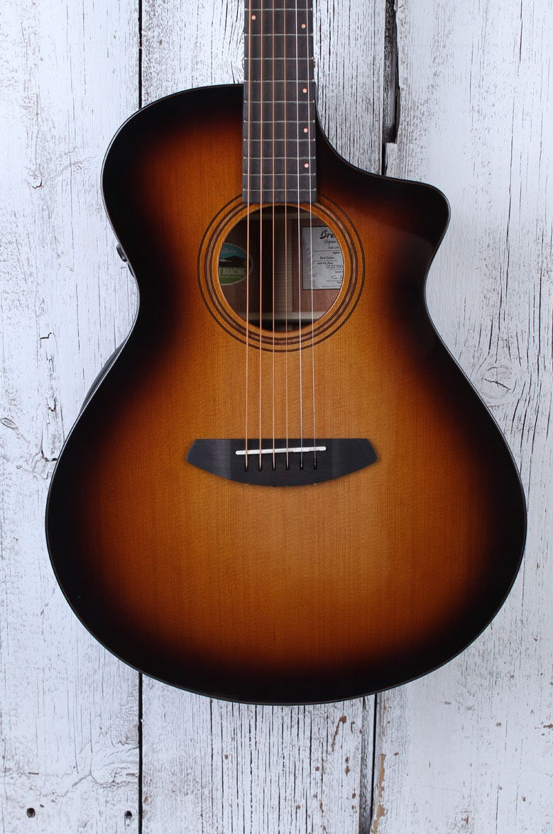 Breedlove Solo Pro Concert Edgeburst CE Acoustic Electric Guitar with Case