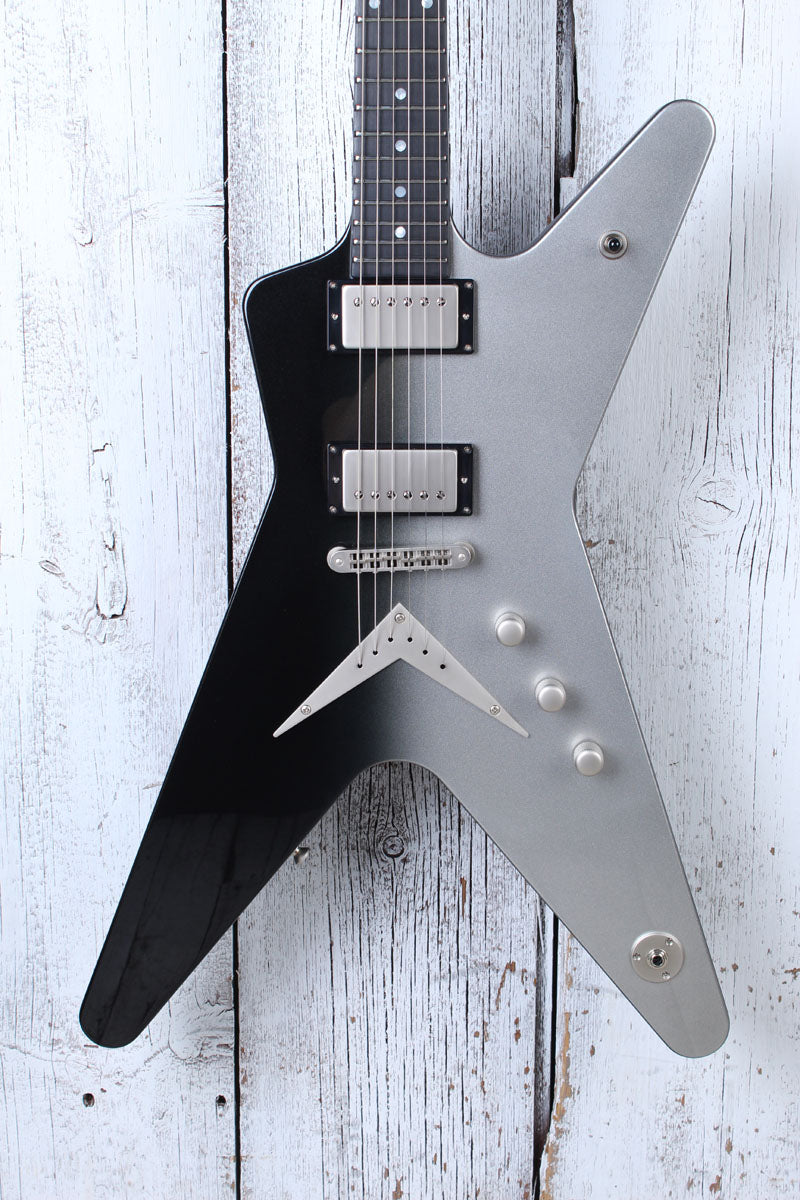 Dean USA ML Custom Metallic Silver to Metallic Black Fade Electric Guitar w Case Main image