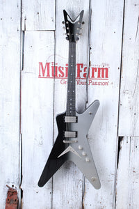 Dean USA ML Custom Metallic Silver to Metallic Black Fade Electric Guitar w Case
