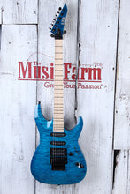 Load image into Gallery viewer, ESP LTD MH-203QM Solid Body Electric Guitar Quilt Maple Top See Thru Blue Finish