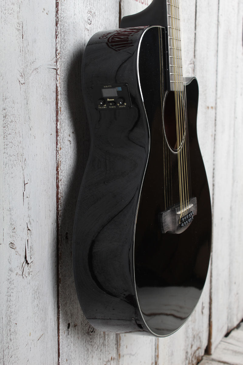 Ibanez AEG5012 12 String Cutaway Acoustic Electric Guitar Black Finish